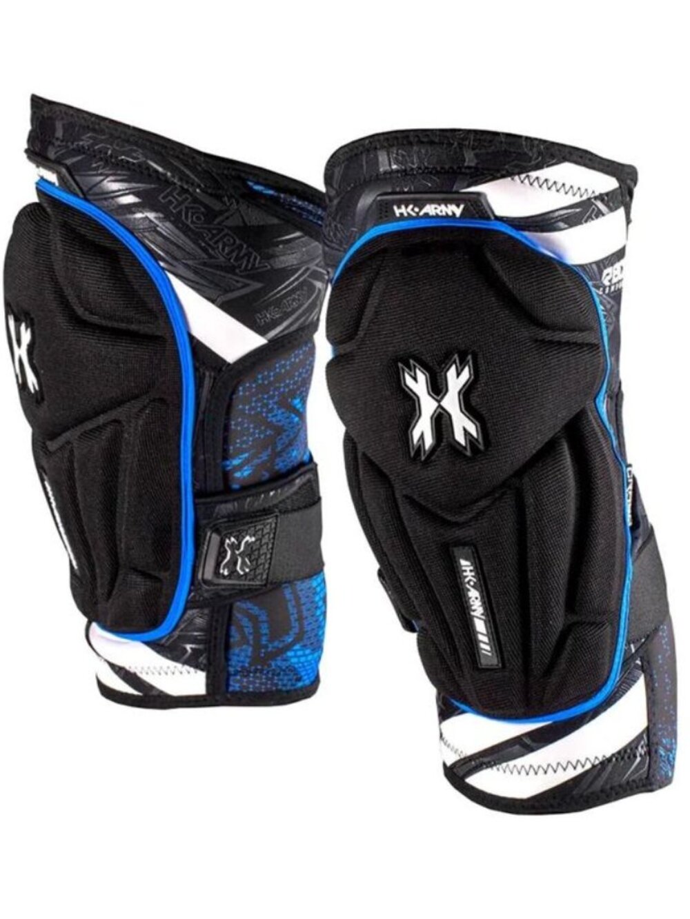 HK Army  Crash Paintball Knee Pads - Blue/Black  Size Large   New Without Tags